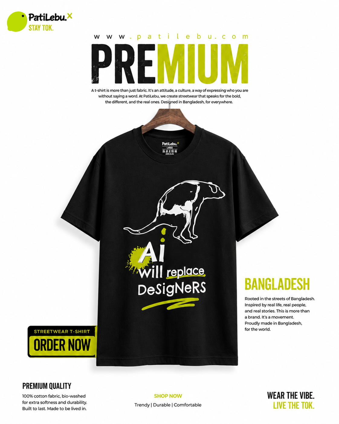 AI Will Replace Designers T-Shirt - PatiLebu — PatiLebu Bangladesh