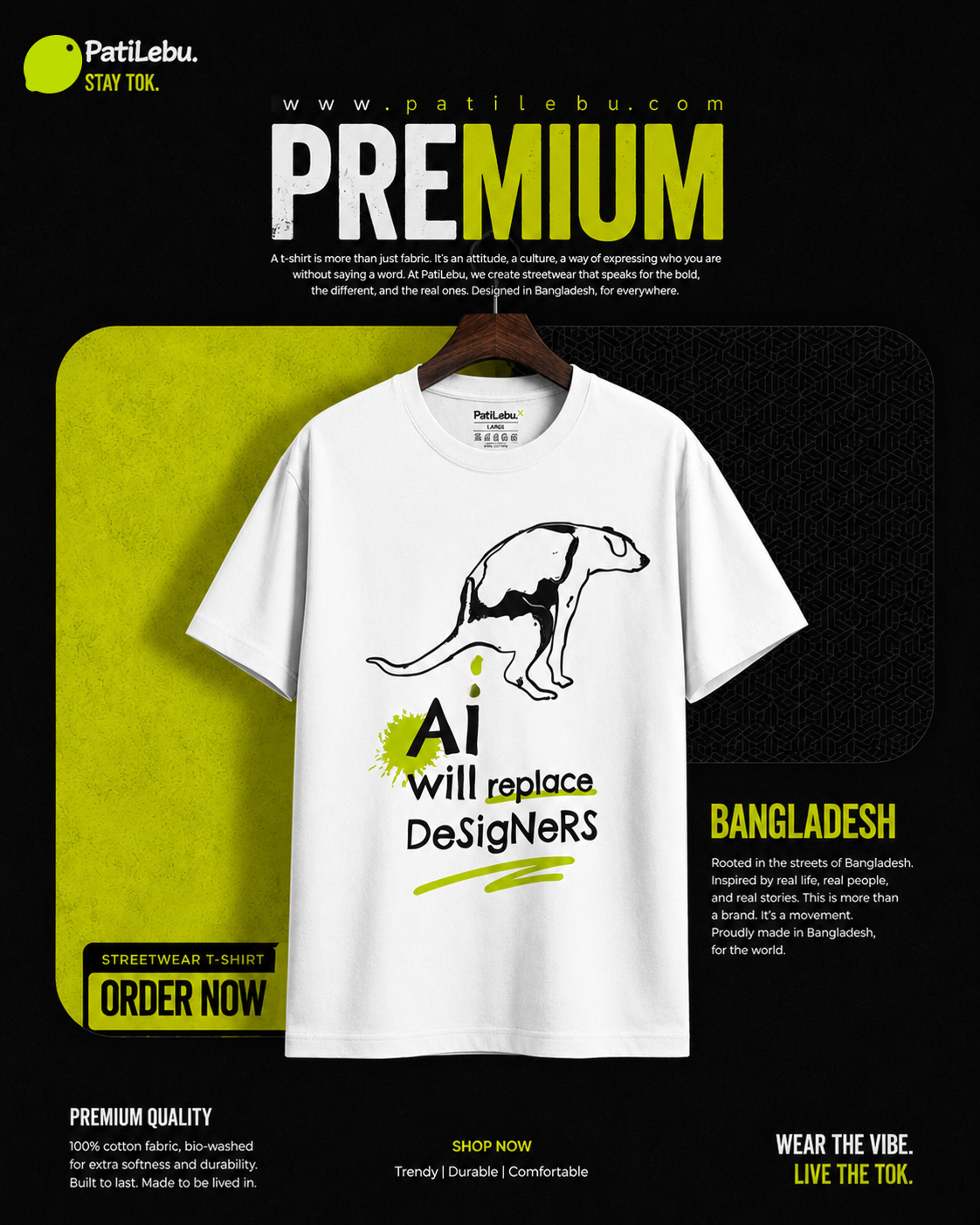 AI Will Replace Designers T-Shirt - PatiLebu view 1