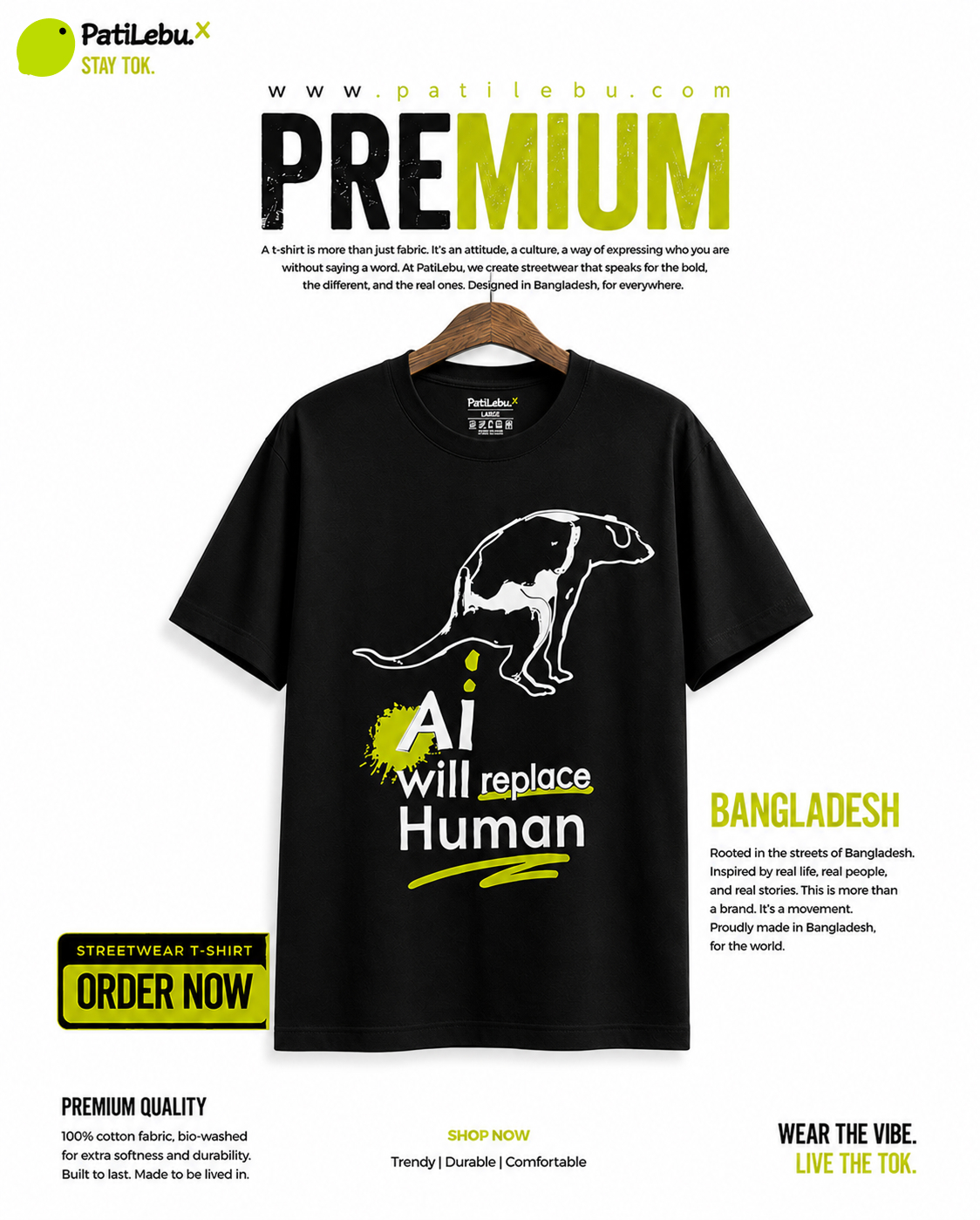 PatiLebu AI Will Replace Human T-Shirt | Future vs Human view 1